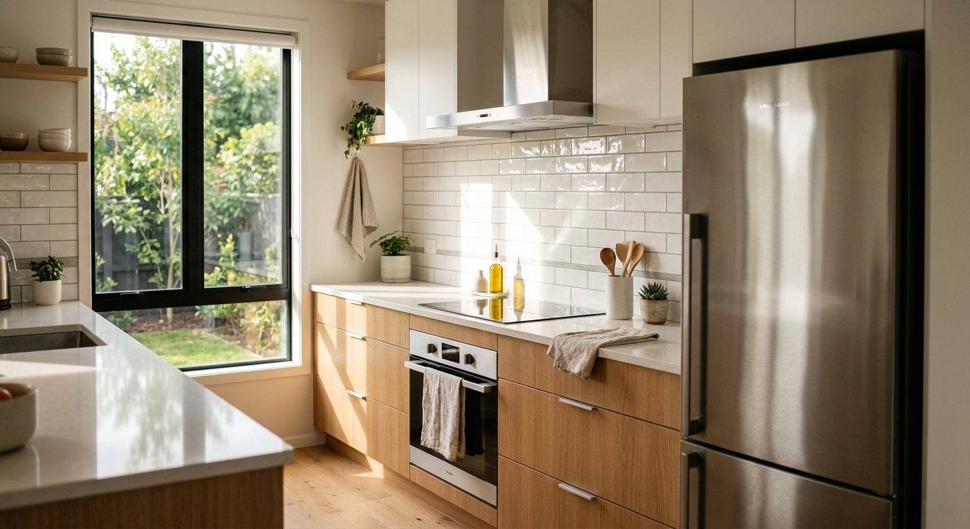 Counter-depth appliances in a small kitchen