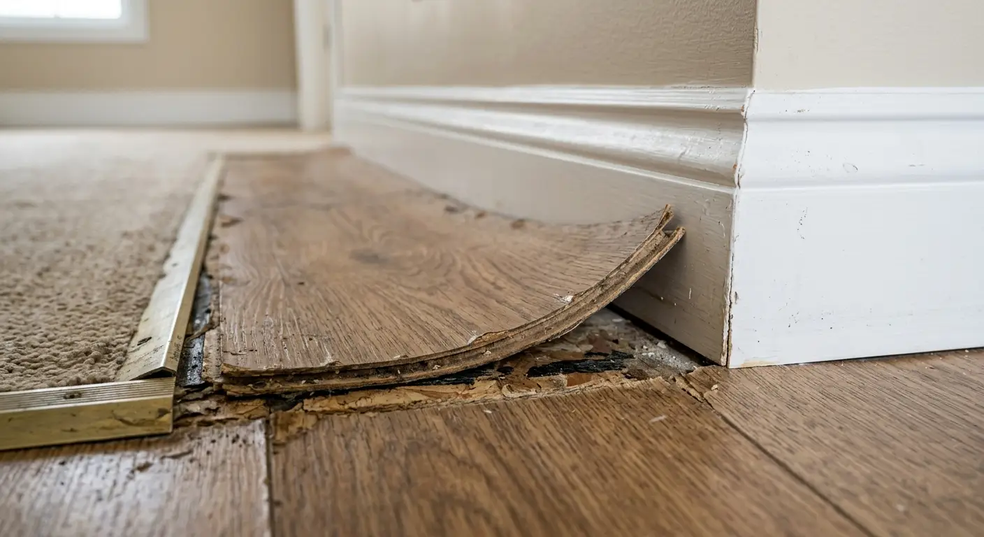 Cheap laminate flooring peeling at the edges