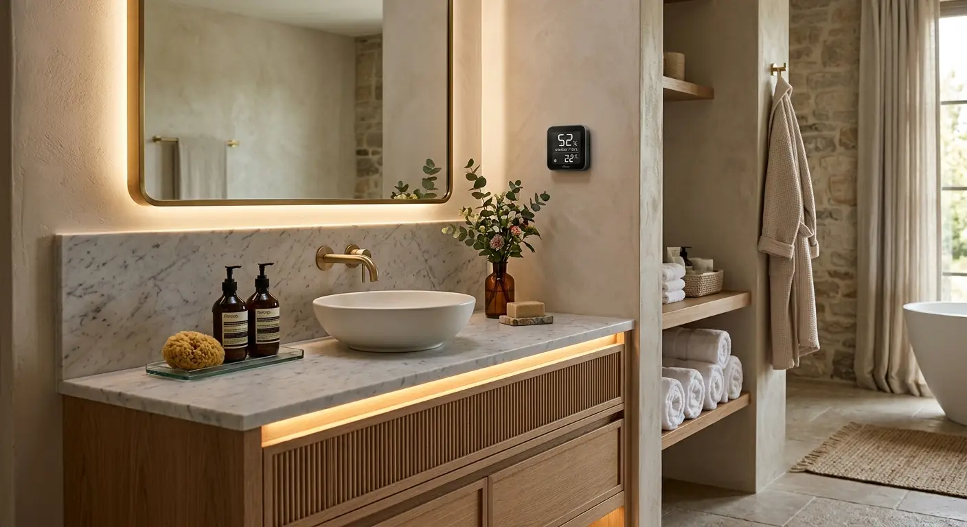 Digital humidity sensor in bathroom