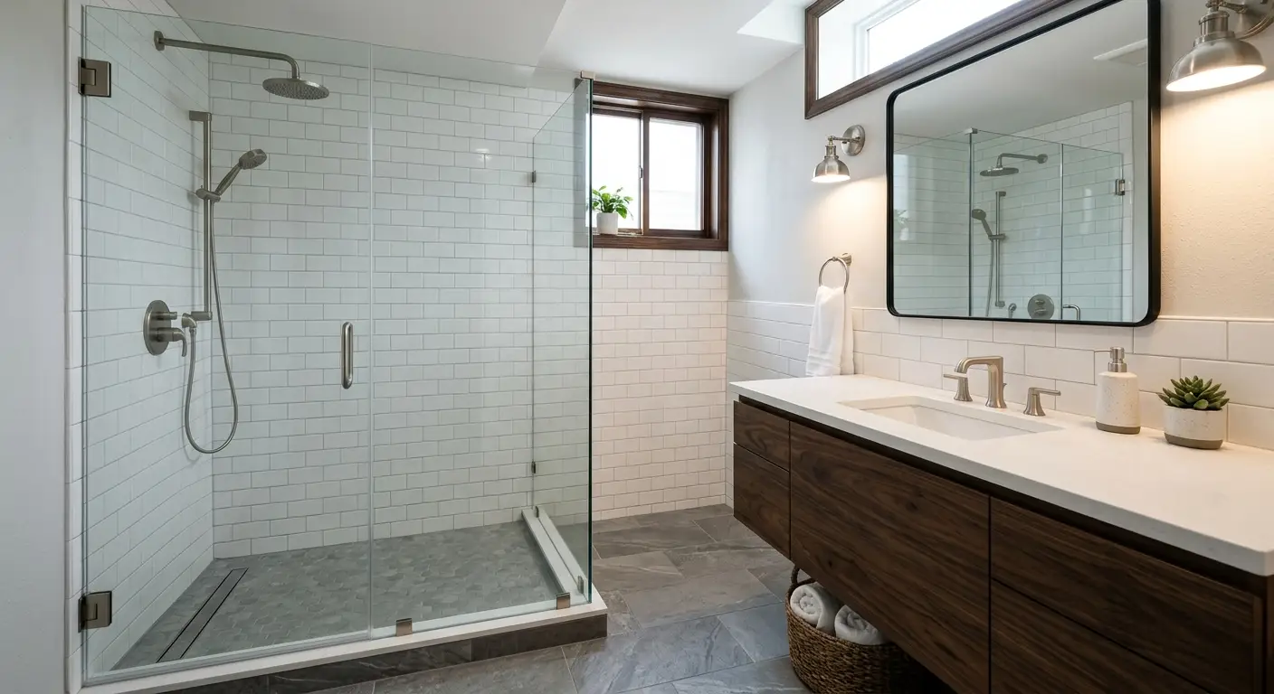 Modern basement bathroom remodel design