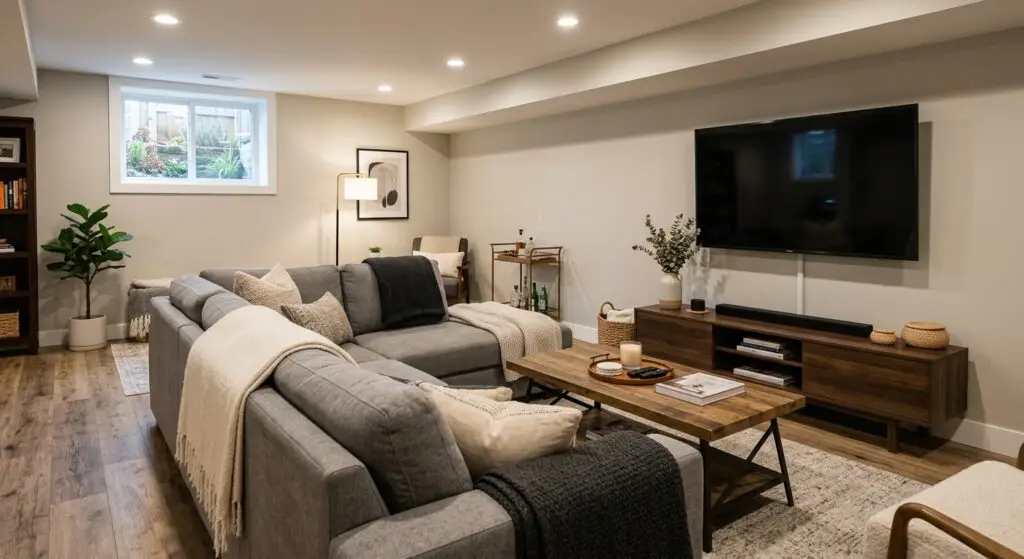 Seattle finished basement living area