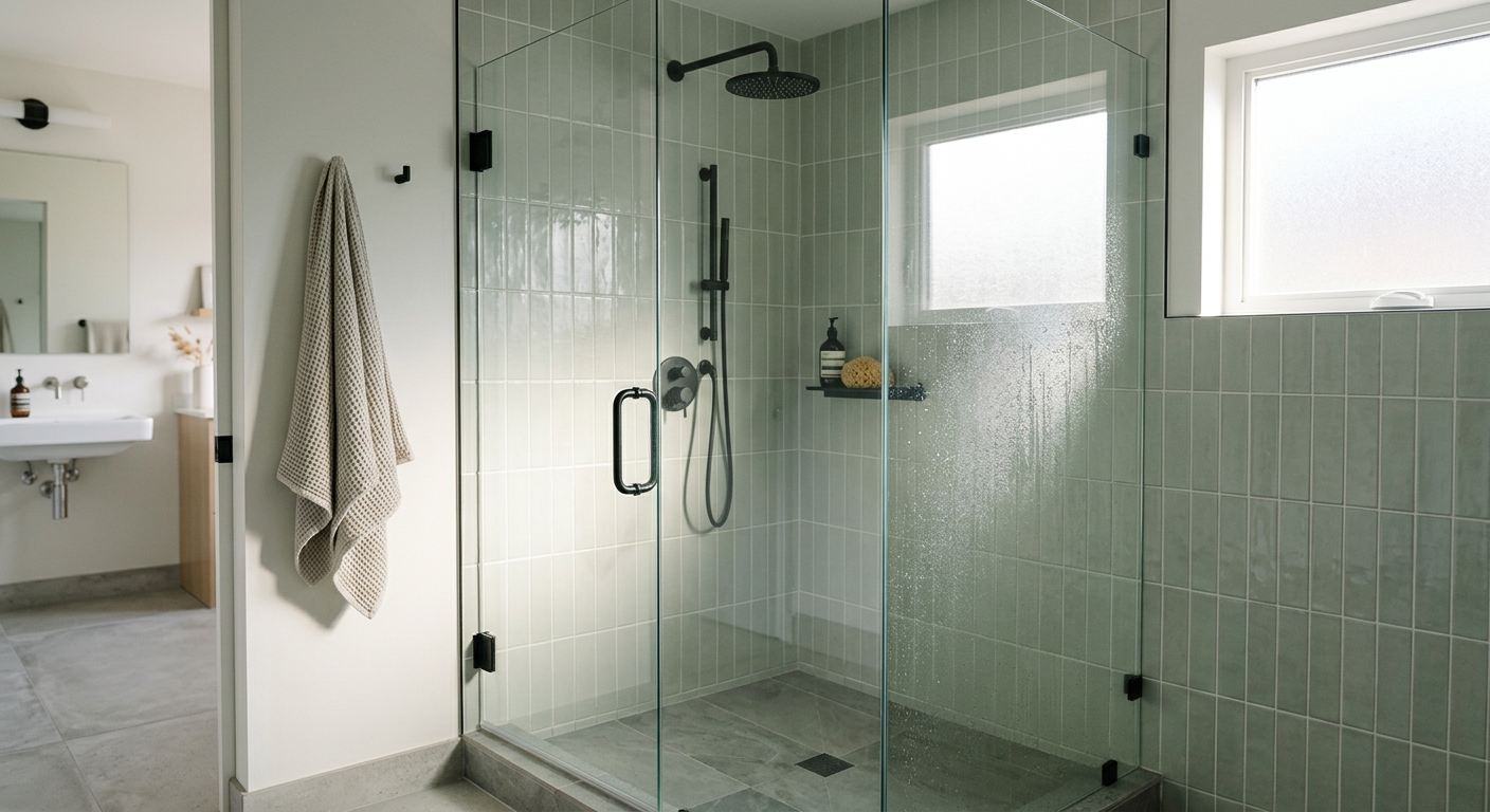 frameless glass shower enclosure