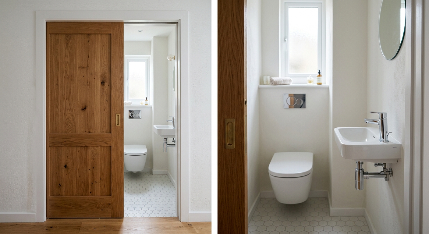 space-saving bathroom pocket door